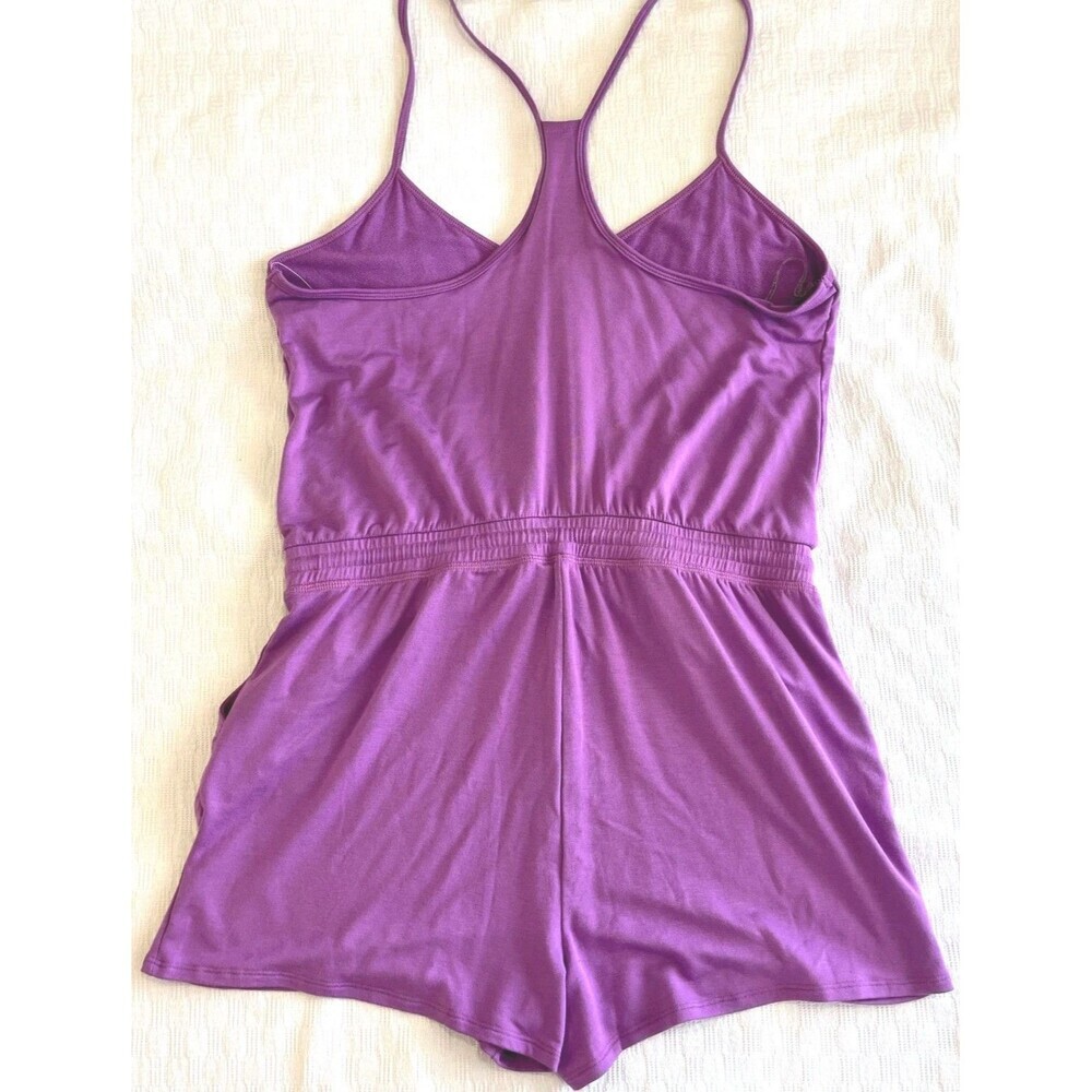 Beyond Yoga Purple Seaside Romper Drawstring Waist Iris Size XS NWT - Picture 3 of 6